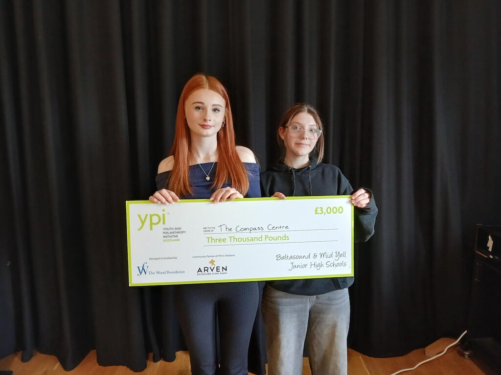 Mid Yell Junior High School and Baltasound Junior High School have a joint final. The winning group represented The Compass Centre.