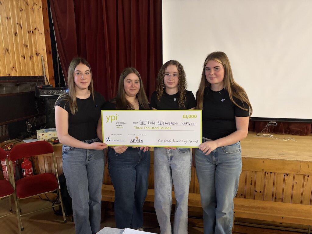Sandwick Junior High School's winning group representing Shetland Bereavement Support Service.