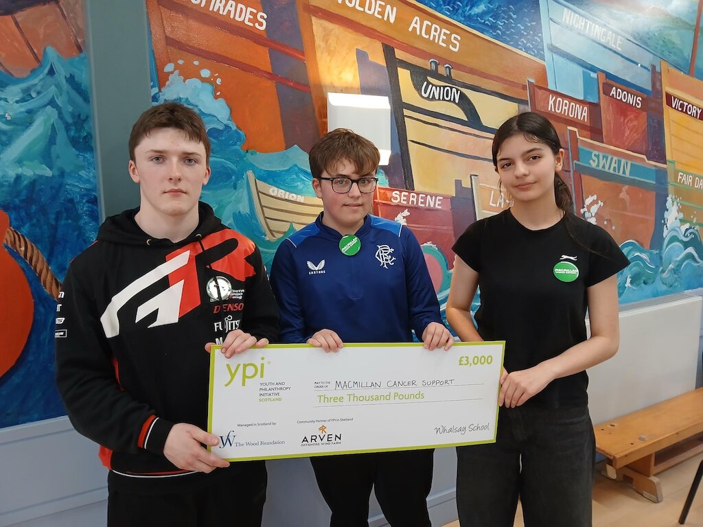 Whalsay Junior High School's winning group representing Macmillan Cancer Support.