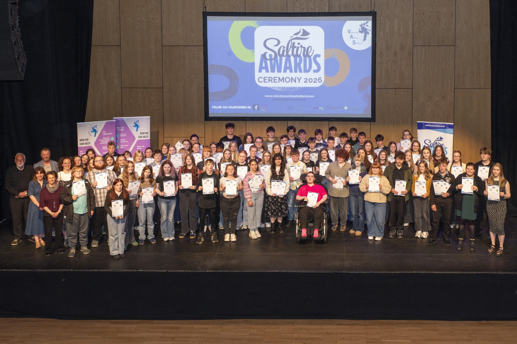 Saltire Award recipients receiving their certificates at the 2026 ceremony.